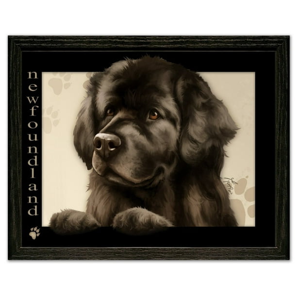 NEWFOUNDLAND DOG AND LITTLE GIRL CHARMING PRINT MOUNTED READY TO FRAME NEWFOUNDLAND DOG AND LITTLE GIRL CHARMING PRINT MOUNTED READY TO FRAME